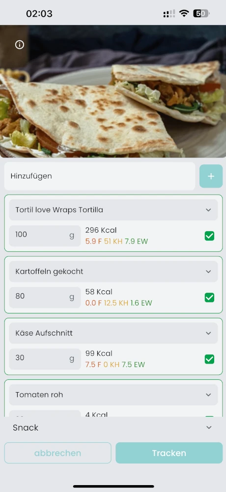 KI-gestütztes Food-Tracking